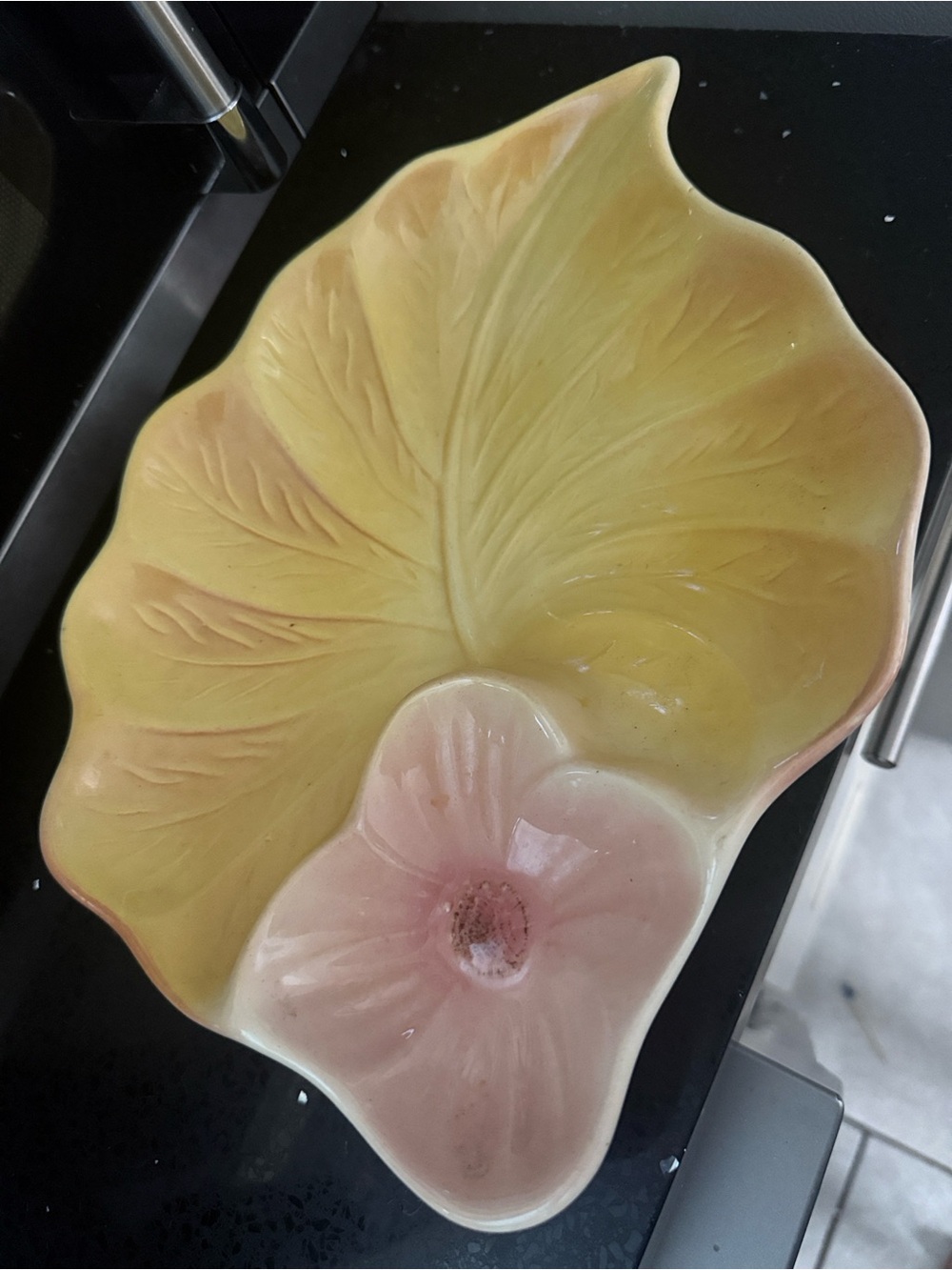 Vintage Australian Diana Lustreware Flower Leaf Platter Shallow Bowl